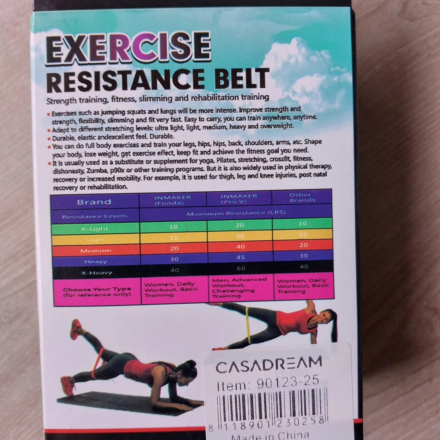 Resistance Band Exercise Straps Set of 5